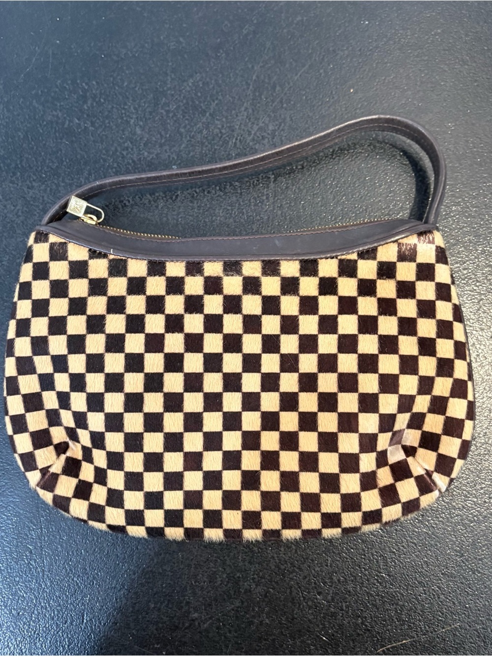 LOUIS VUITTON Tiger Sauvage Brown Damier Pony Hair Shoulder Bag